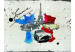 Fototapete Komposition - Frankreich-Karte in Farben der Flagge mit Eiffelturm 60080 additionalThumb 1