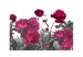 Fototapete Üppige Wiese - natürliche und bunte Blumen auf hellem Hintergrund 60480 additionalThumb 1