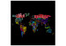 Vliestapete Bunte Reisen - Weltkarte mit farbigen Beschriftungen auf Schwarz 59990 additionalThumb 1