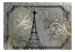 Vlies Fototapete Romantisches Paris - Grauer Retro-Hintergrund mit Eiffelturm 61090 additionalThumb 1