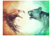 Vliestapete Tierduell - Abstraktion eines wilden Adlers und einer blauen Löwin 61311 additionalThumb 1