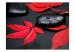 Vliestapete Intensität der Schattierungen - rote Blätter und  schwarze Steine 59841 additionalThumb 1