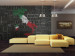 Vlies Fototapete Italia - Karte von Italien in Farben der Flagge mit Städten 59941