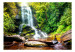 Vliestapete Natürliches Wunder - Wasserfall der in einem Wald über Felsen fließt 60061 additionalThumb 1