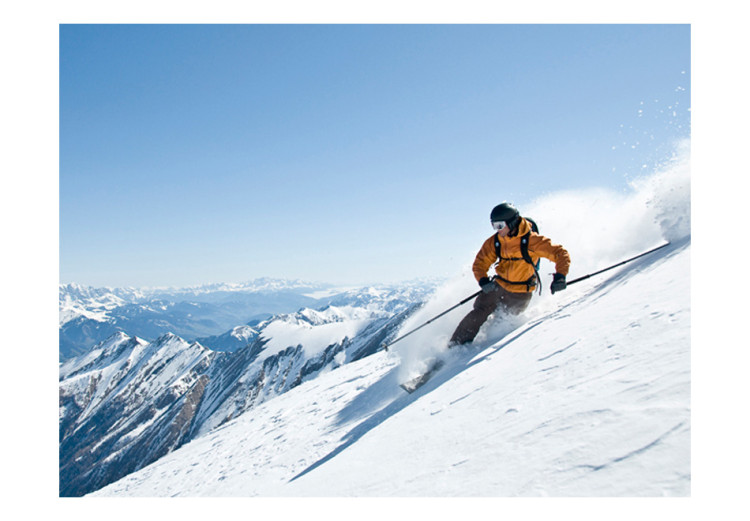 Vliestapete Extremsportarten - Skifahren im Schnee in den hohen Bergen 61161 additionalImage 1