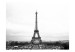 Vlies Fototapete Pariser Stadtarchitektur - Schwarz-weißer Eiffelturm im Retro-Stil 59891 additionalThumb 1
