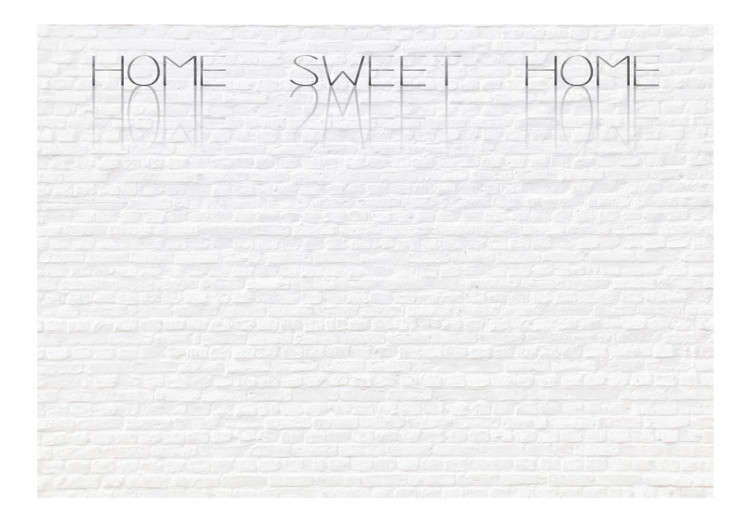 Fototapete Home sweet home - Schriftzug weißer Ziegel mit Schatten und Spiegelung 60891 additionalImage 1