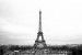Vlies Fototapete Stadtarchitektur der Stadt Paris - Schwarz-weißer Eiffelturm in retro 59902