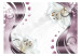 Vliestapete Weiße Blüten - weiße Lilien mit violetten Ornamenten glänzend 60112 additionalThumb 1