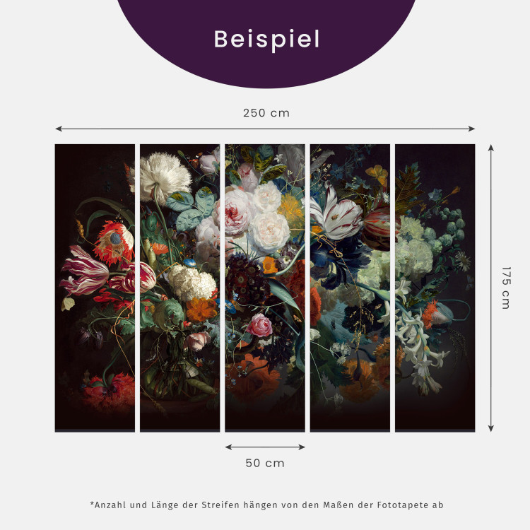 Vlies Fototapete Azalee in Schwarz - Kontrastreiches Blumenmotiv mit Spiegelung 60712 additionalImage 10