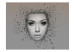 Vlies Fototapete Gedankenrennen - graues abstraktes weibliches Gesicht mit Symbolen 61222 additionalThumb 1