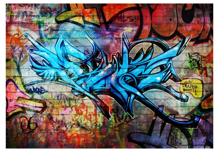 Vlies Fototapete Art Crime - Street Art in Form von Graffiti auf einer städtischen Wand 60542 additionalImage 1