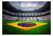 Fototapete Brasilianischer Fußball - Fußballstadion mit brasilianischer Flagge 61152 additionalThumb 1