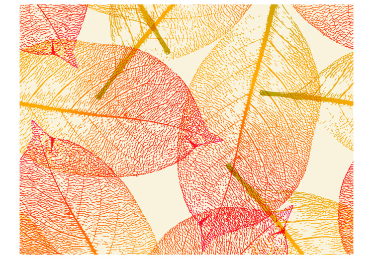 Fototapete Herbstblätter - Abstrakt mit bunten Blättern einfarbiger Hintergrund 60803 additionalImage 1