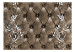 Fototapete Erhabenes Muster - Hintergrund mit gestepptem Leder in Silber 61013 additionalThumb 1