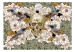 Vlies Fototapete Unter Blumen - Fantasy-Motiv mit Vögeln und Schädel auf Blumentapete 59723 additionalThumb 1