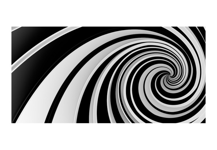Vliestapete 3D-Illusion - abstrakter schwarz-weißer Wirbel mit Raumillusion 59783 additionalImage 1