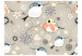 Vliestapete Kleine Tiere - Collage mit Vögeln und Blumen in Beige für Kinder 61283 additionalThumb 1