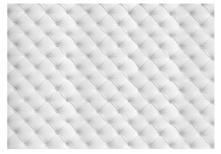 Vlies Fototapete Subtiler Glamour - Muster mit weißem gestepptem Leder für Schlafzimmer 61014 additionalImage 1