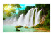 Vlies Fototapete Schönheit der Natur - Wasserfälle die in einen steinigen See fließen 60034 additionalThumb 1