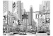 Fototapete Auf den Straßen von New York USA - schwarz-weiße Stadtarchitektur 59774 additionalThumb 1