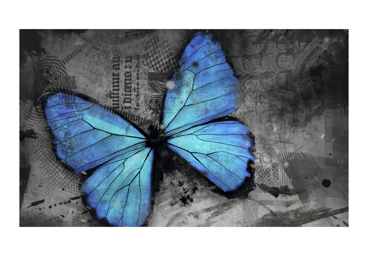 Vliestapete Schönheit eines Schmetterlings - Schmetterling blau mit Zeitungsmotiv 61305 additionalImage 1