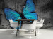 Vliestapete Schönheit eines Schmetterlings - Schmetterling blau mit Zeitungsmotiv 61305