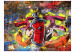 Vlies Fototapete Graffiti Monster - Street Art mit einer Sprühdose bunter Hintergrund 60535 additionalThumb 1