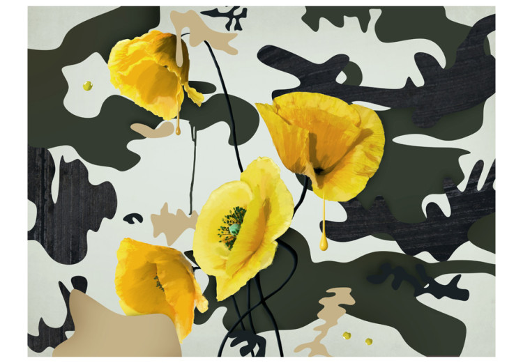Vliestapete Frisch gemalt - Blumenmotiv mit gelben Mohnblumen abstrakt 60735 additionalImage 1