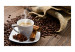 Fototapete Morgen - Tasse auf braunem Hintergrund mit Kaffeebohnen und Gewürzen 59816 additionalThumb 1