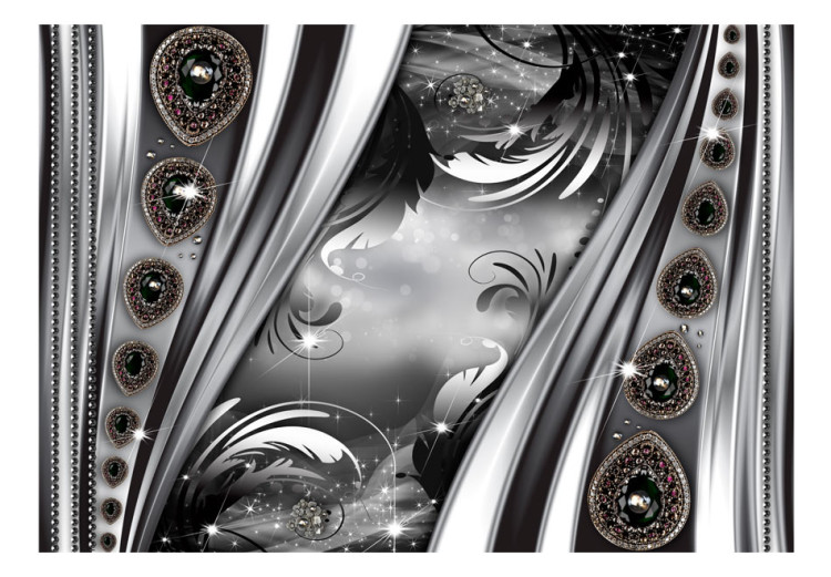 Vliestapete Silberne Eleganz - weißgraue Abstraktion mit Schmuck und Ornamenten 60116 additionalImage 1