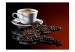 Fototapete Kaffee - Schwarzer Kaffee in weißer Tasse auf dunklem Hintergrund 60216 additionalThumb 1