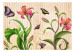 Fototapete Vintage - Frühling und Nahaufnahme von Blumen mit Schmetterlingen 60676 additionalThumb 1