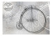 Fototapete Vintage-Fahrrad - Schwarz-weißes Retro-Fahrrad mit Schriftzügen 61176 additionalThumb 1