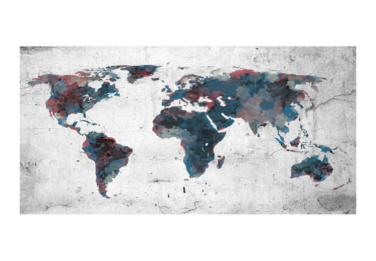 Vliestapete Kontinente - Karte der Welt in dunklen Farben auf grauem Hintergrund 59986 additionalImage 1