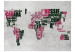 Vlies Fototapete Schwarz-rosa Kontinente - Weltkarte mit französischen Beschriftungen 59996 additionalThumb 1