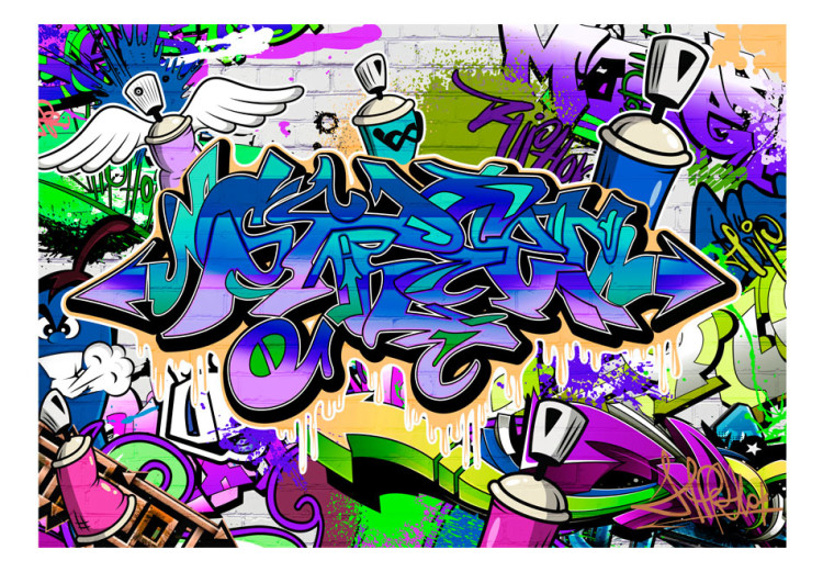 Vliestapete Graffiti: violet theme 60547 additionalImage 1