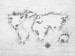 Vlies Fototapete Kontinente - Weltkarte mit Schatten auf grauem Hintergrund 60067