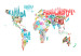 Vliestapete Bunte Kontinente - Weltkarte mit farbigen Beschriftungen auf Polnisch 59977 additionalThumb 1