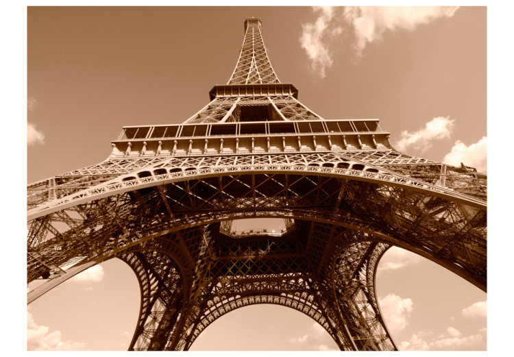 Fototapete Stadtarchitektur von Paris - Eiffelturm von unten in Sepia 59887 additionalImage 1