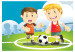 Vlies Fototapete Fußballspieler - Jungen die Fußball auf Feld spielen für Kinder 61197 additionalThumb 1