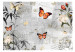 Vliestapete Postkarte der Natur - Schmetterlinge auf Grau mit Schrift und Blume 61308 additionalThumb 1
