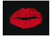 Vlies Fototapete Sinnlicher Kuss - rote weibliche Lippen mit Lippenstift auf Schwarz 61238 additionalThumb 1