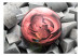 Vliestapete Rose abstrakt - Hintergrund aus grauen Steinfragmenten mit roter Kugel 60968 additionalThumb 1