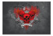 Vlies Fototapete Dunkelheit - Street-Art mit roten Totenköpfen und Schriftzug auf Grau 60619 additionalThumb 1