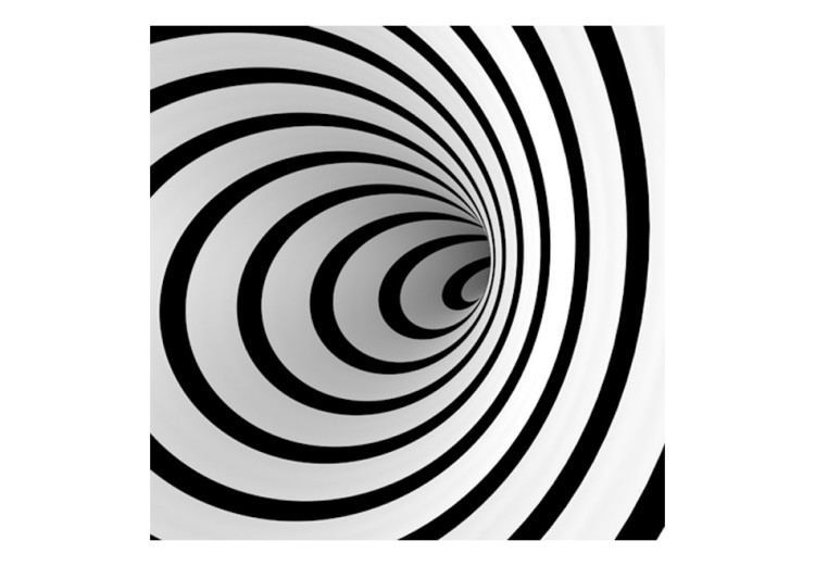 Vlies Fototapete Raumabstraktion - Schwarz-weiße Illusion eines tiefen 3D-Tunnels 60159 additionalImage 1