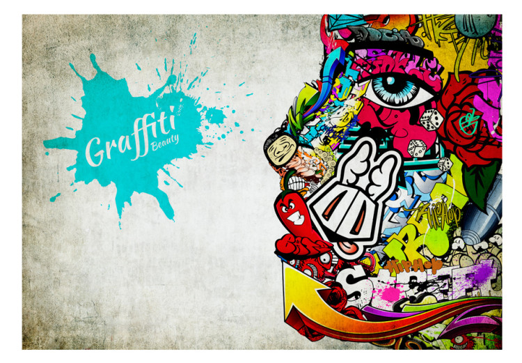 Vliestapete Graffiti Beauty - Street Art mit einem farbigen Gesicht in Mustern 60559 additionalImage 1