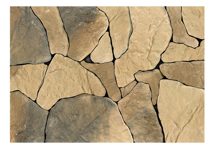 Vlies Fototapete Rustikale Wand - Hintergrund mit natürlichem Muster aus Steinen 60959 additionalImage 1