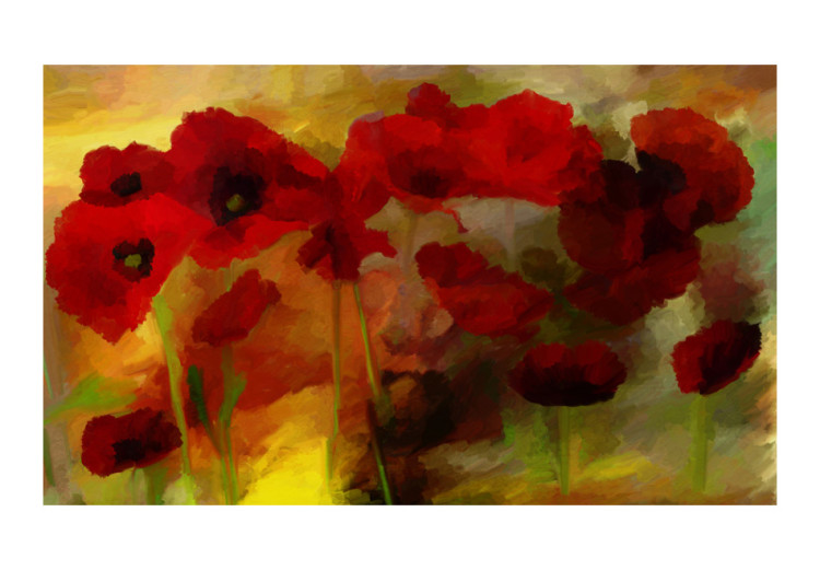 Vliestapete Mohnblumen in warmer Tönung - Blumen auf gedämpftem Hintergrund 60389 additionalImage 1