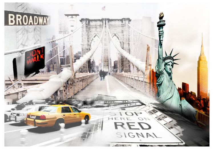 Fototapete Straßen von New York - Städtische Architektur mit Freiheitsstatue 60689 additionalImage 1